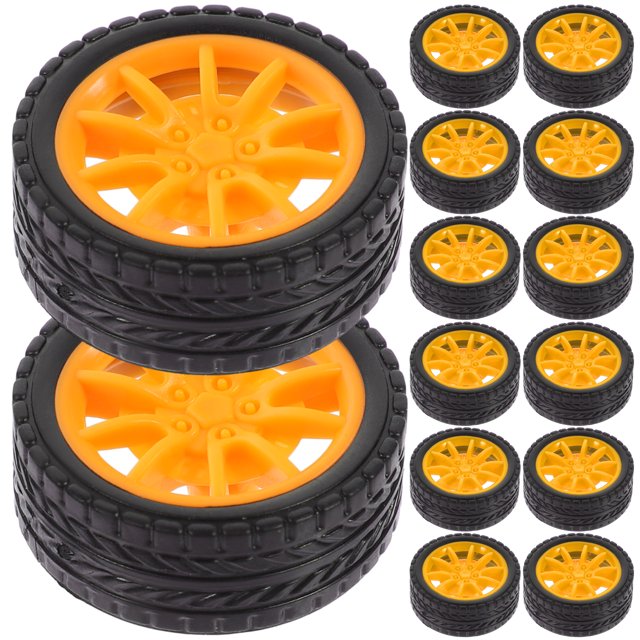 Miangastore 20 Pcs Roues de Jouet Roues de Voiture Jouet Remplacement Roues de Voiture Bricolage Assembler Roues Jouets pour Enfants