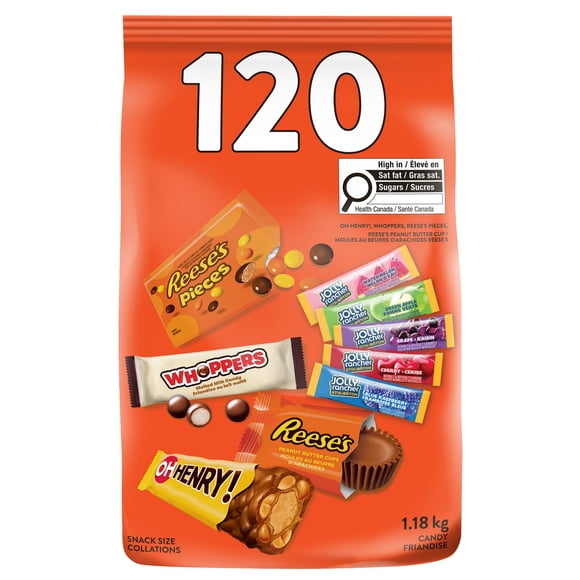Hershey Assorted Halloween Candy Variety Bag – 120 Count, 1.18 kg, Individually Wrapped Bulk Mix for Trick‑or‑Treat, Bags & Bowl
