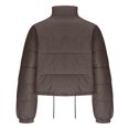 thumbnail image 3 of hoksml Women's Cropped Puffer Jacket with Drawstring Hem, Stand Collar Boxy Zip Front Casual Streetwear Short Jacket, 3 of 5