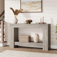 thumbnail image 4 of Long Console Table, 2-Tier Farmhouse Sofa Table Behind Couch, Rectangular Accent Console with Storage for Hallway Foyer Entrance, 4 of 6
