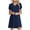 Navy, variant on RKSTN Summer Dresses for Women Casual V Neck Petal Sleeve Solid Color Swing Vacation T Shirt Dress Loose A-Line Elastic Waist Casual Beach Dresses