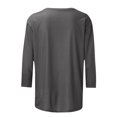 thumbnail image 4 of Chemises pour Femmes Habillées Décontractées, Chemises à Manches 3/4 pour Femmes, Tuniques à Manches Courtes Grande Taille pour Femmes, T-shirt à Manches 3/4 à Col Rond Imprimé Lettres Mode Décontractée pour Femmes, 4 of 5