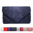 thumbnail image 1 of CHOK Lace Floral Envelope Handbag Evening Bag Wedding Bride Party Bag Coin Purses-White, 1 of 4