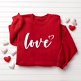 thumbnail image 1 of TIMIFIS Chandails à Col Rond pour Femmes Mode Mignon Imprimé Amour Manches Longues Chandail Décontracté Cœur Chandail Chemises Tenue Valentines Day Femmes - Printemps/été, 1 of 4