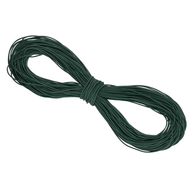 Uxcell Elastic Cord Heavy Stretch String Rope for Crafting DIY Sewing Hook Straps Camping Tie Down Strap Dark Green 2mm x 100m