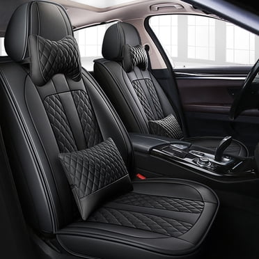 Maidao 2pcs Car Seat Covers Front Seats for Lexus for HS 2010-2012 2 Seats Leather Airbag Compatible Waterproof Front Seat Protectors Black
