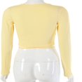 thumbnail image 4 of Women Sexy Slim Crop Tops Deep V-Neck Front Lace-up Base Shirt, 4 of 6