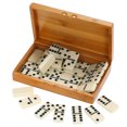 thumbnail image 2 of Double Six Dominos Ensemble de Jeu de Voyage Récréatif Jouet Points Noirs Dominos, 2 of 7
