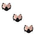 thumbnail image 2 of Guardoinrt Wide Application Bow Hair Net For Chic And Professional Appearance Good Gifts Two Bows- light pink 3Set, 2 of 6