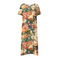 thumbnail image 3 of Cameland Robe d'Été pour Femme Décontractée à Col en V avec Boutons, Manches Courtes, Imprimée, Coupe Évasée, avec Poche, 3 of 4