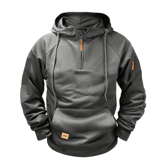 Men’s Hoodie Pullover Men Men's Tactical Sweatshirt Fleece Sweater Pullover Sweater Men Mens Fall Outfits, Dark Gray, XL