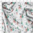 thumbnail image 4 of Soimoi White Rayon Fabric Snowman & Tree Christmas Decor Fabric Printed Yard 42 Inch Wide, 4 of 5