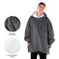 thumbnail image 2 of Bare Home Plush Sherpa Wearable Blanket - Fluffy & Soft - Lightweight - Adult, Forged Iron Gray, 2 of 7