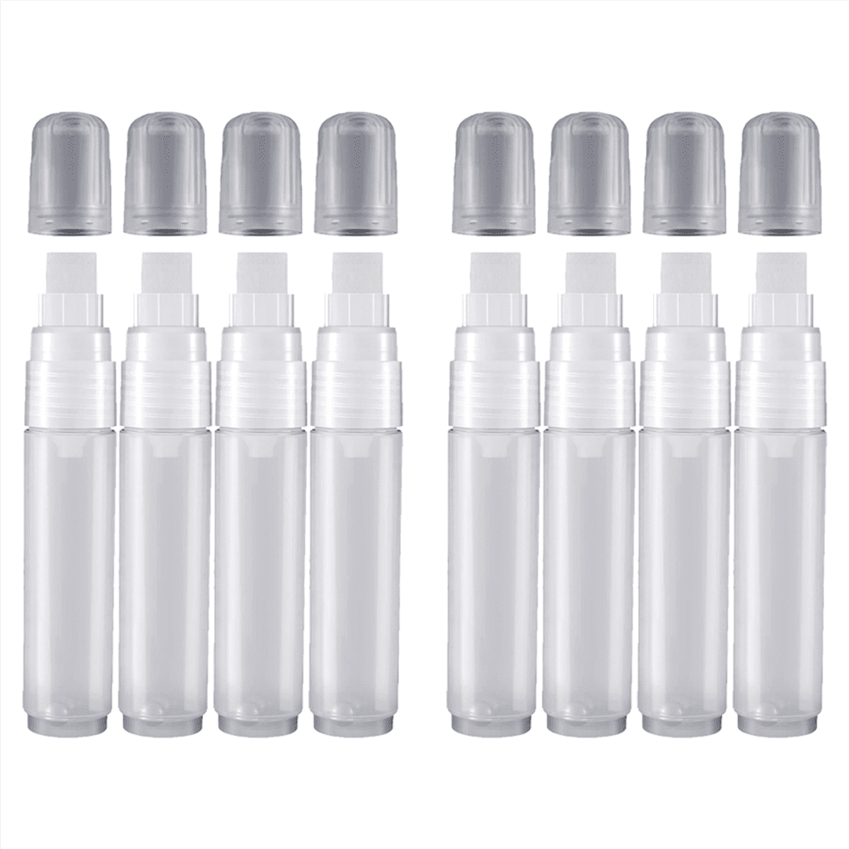 8 Pack Paint Pens 15 mm Empty Acrylic Permanent Marker Clear White Marker Pen Fine Point Empty Refillable Markers