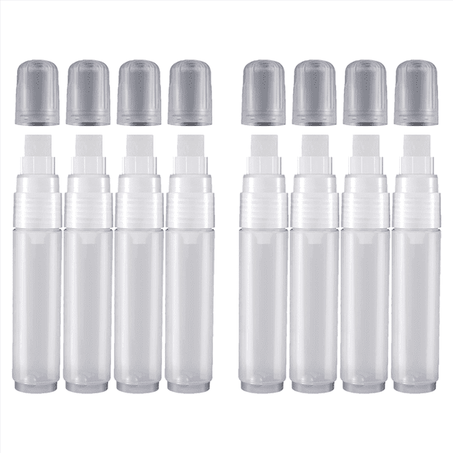 8 Pack Paint Pens 15 mm Empty Acrylic Permanent Marker Clear White Marker Pen Fine Point Empty Refillable Markers