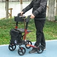 thumbnail image 2 of HOMCOM Déambulateur Pliant et Ajustable avec Siège, Roues de 8 Po et Sac, Rouge, 2 of 10