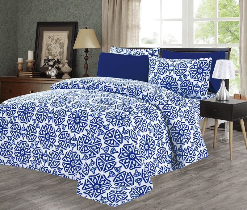 Hotel Club 1200 Super Soft 6-Piece Print Sheet Set (Twin, Blue Moon)