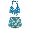 thumbnail image 2 of Womens Two Piece Swimsuits Halter Neck Top High Waisted Bathing Suits Tummy Control Bikini Swimwear, 2 of 4