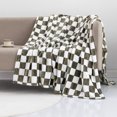 thumbnail image 1 of CREATITOY 39.4x27.6In Checkered Fleece Blanket Throw for Home, 1 of 6