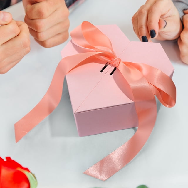 Boîte-cadeau de la Saint-Valentin à Deux Portes avec Ruban, Nœud et Cœur