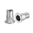 thumbnail image 1 of Unique Bargains M4 Half Hex Body Rivet Nuts, 60 Pack 304 Stainless Steel Flat Head Threaded Insert Nuts, 1 of 5