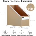 thumbnail image 2 of 3 Pack Plastic Magazine Holder Foldable Vertical File Organizer for Papers Magazines Office Shelves Classroom Home (3 Colors), 2 of 4