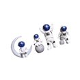 thumbnail image 1 of 4 Pcs Statue d'Astronaute Figurine de Spaceman Décoration Maison Blanc Bleu, 1 of 8