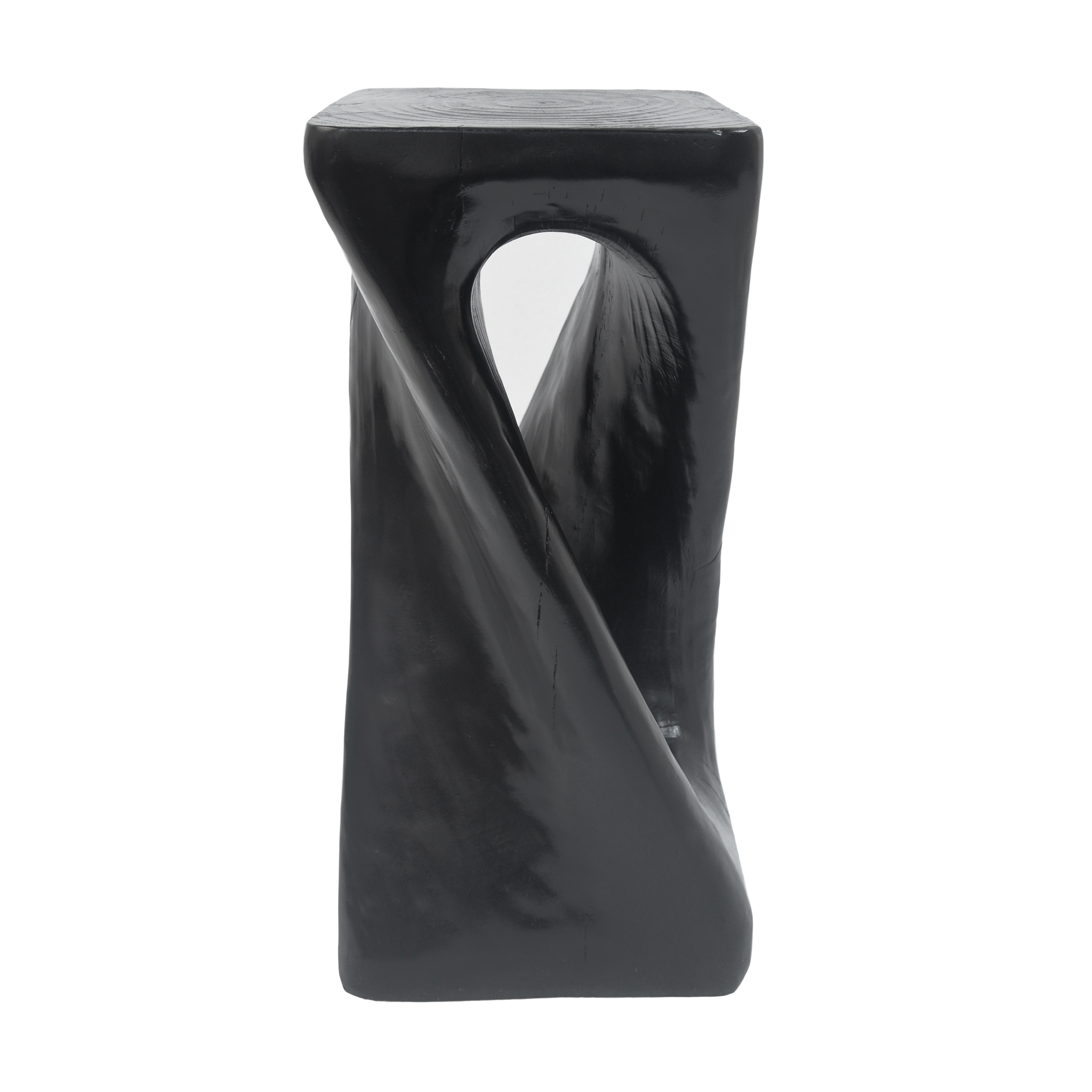 Table d'appoint Noble House Grey MGO, texture bois, hauteur 68 cm, noir
