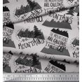thumbnail image 2 of Soimoi Gray Heavy Satin Fabric Mountains & Text Fabric Prints By Yard 54 Inch Wide, 2 of 5