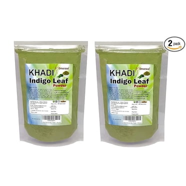 Khadi Omorose Poudre de Feuille d'Indigo pour les Cheveux (100 Grammes) / (Lot de 2) / Total 200 Grammes