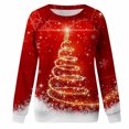 thumbnail image 4 of 2023 Sweat-Shirt de Noël pour Femmes en Solde Imprimé de Noël Col Rond Pull Blouse Ample Sans Capuche, 4 of 7