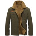 thumbnail image 1 of Qertyioot Hauts pour Hommes Mode Veste Décontractée Extérieur Manches Longues Manteau Chaud, 1 of 5