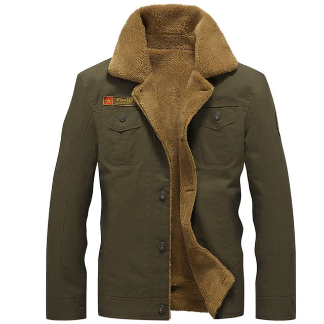 Qertyioot Hauts pour Hommes Mode Veste Décontractée Extérieur Manches Longues Manteau Chaud