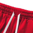 thumbnail image 4 of Men's Sports Shorts Multiple Pockets Running Training Basketball Shorts(Red,L), 4 of 8