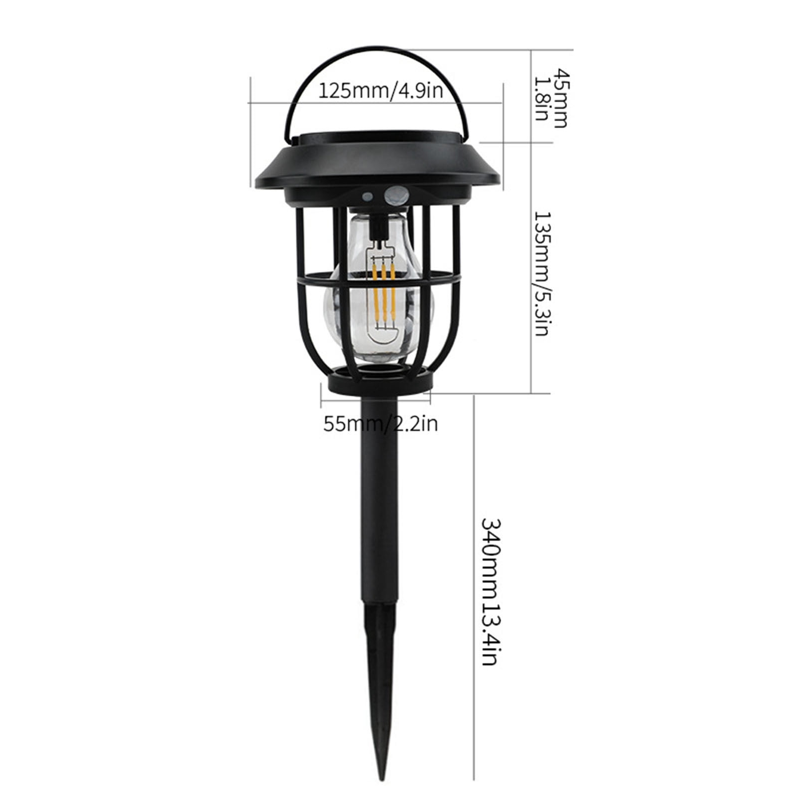 TopLLC Solar Lights Outdoor Solar Camping Lights Ground Plug Lights Tungsten Lights Portable Wall Mounted Ambient Lights Outdoor Solar Garden Lights Waterproof Solar Garden Lights