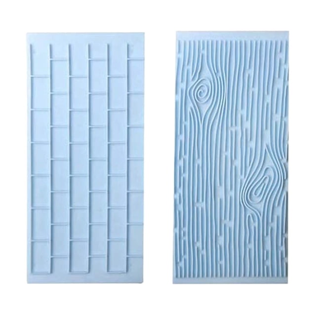 WHEANG 3D Silicone Cake Fondant Mould Baking Sugarcraft Decorating Tools Stencil Reusable 2Pcs/Set Tree Brick Dessert Fondant Stencil Multi Function Practical For Wedding