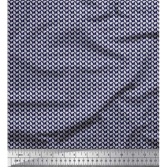 Soimoi Velvet Fabric Dot & Paisley Print Fabric by Yard 58 Inch Wide