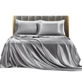 thumbnail image 1 of Labymos Bedding Four Piece Set Household European and American Solid Color One Piece Imitation Silk, 1 of 8