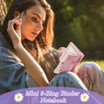 thumbnail image 2 of 2 Sets Mini Transparent 3 Ring Binder Covers Mini Binder Daisy PVC Notebook Loose Leaf Binder 3 Ring Journal Notebook Round Ring Binder Cover Protector for Diary Journal, 2 of 6