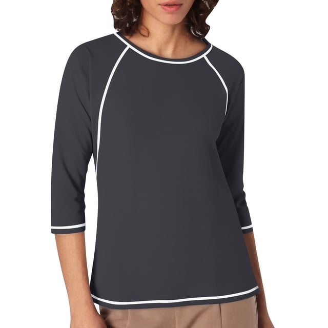 JIRNDf Chemises pour Femmes Hauts d'Été Tendance Manches Longues Col Rond Drôle Squelette Imprimé Coupe Ajustée T-Shirt Tunique T-Shirt pour Femmes Blouse Décontractée Gris P