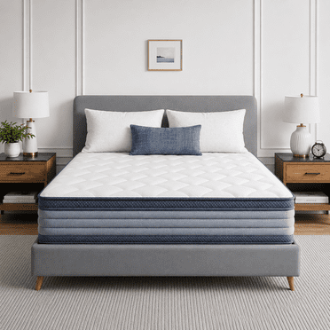 Lecuneey 12" Queen Hybrid Mattress in a Box – Cooling Memory Foam & Pocket Springs, Pressure Relief & Motion Isolation, CertiPUR-US Certified, Medium Firm Support for Back Pain Relief