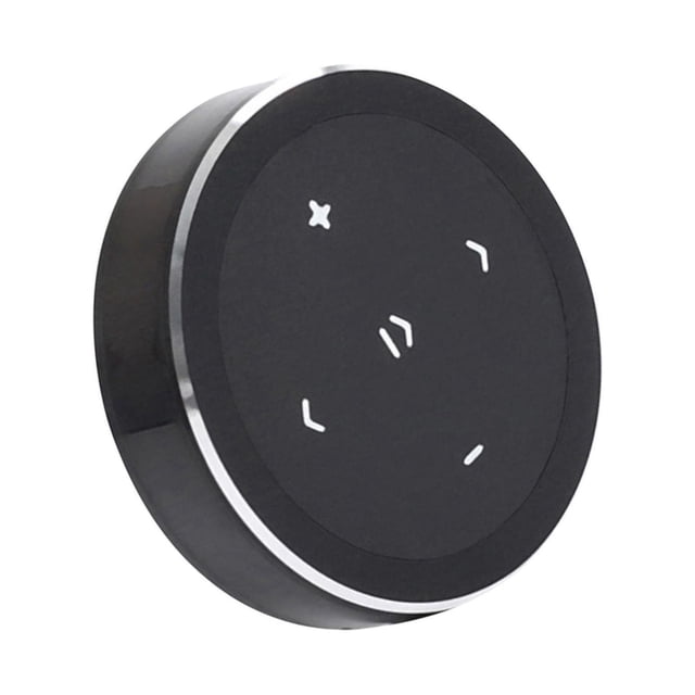ZheElen Volant de Voiture Télécommande Musique Diffusion en Continu Noir 36x36x8.5mm 1ensemble