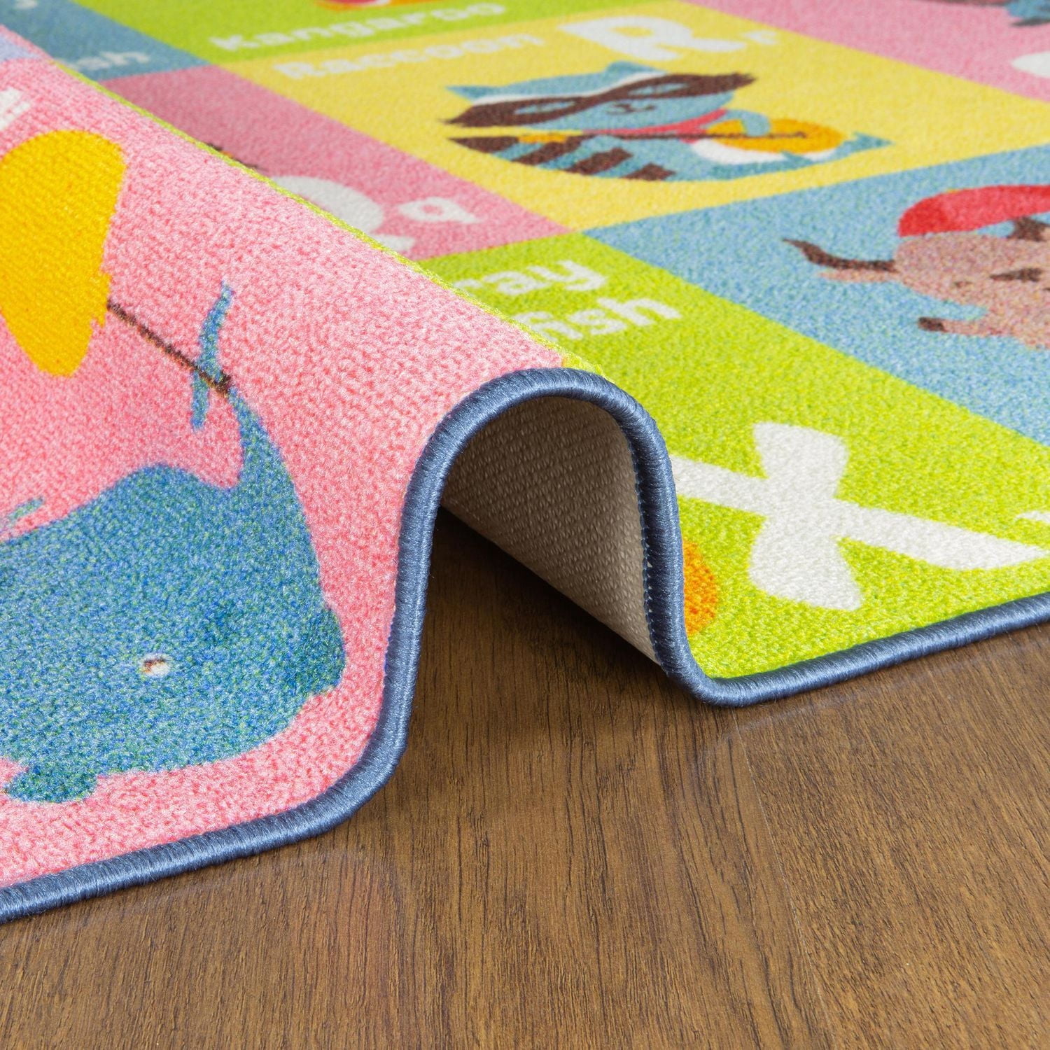 KC Cubs Playtime Collection ABC Alphabet Animal Educational Learning & Game Area Rug Carpet for Kids and Children Bedrooms Playroom