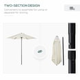 thumbnail image 4 of Outsunny 6.6FT Patio Umbrella, Outdoor Parasol with 6 Ribs, Cream White, 4 of 10
