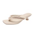 thumbnail image 1 of RKSTN Pantoufles pour Femmes à Bout Carré, Chevrons Cousus, Plage, Talon Fin, Talon Moyen, Sandales; Pantoufles pour Femmes Intérieur Extérieur, 1 of 5