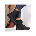 thumbnail image 5 of Bellella Womens Combat Boot Side Zip Booties Lace Up Ankle Boots Waterproof Shoes Work Black 5.5, 5 of 5