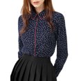 thumbnail image 1 of INSPIRE CHIC Chemise à Manches Longues Imprimée pour Femmes avec Passepoil Bleu P, 1 of 6