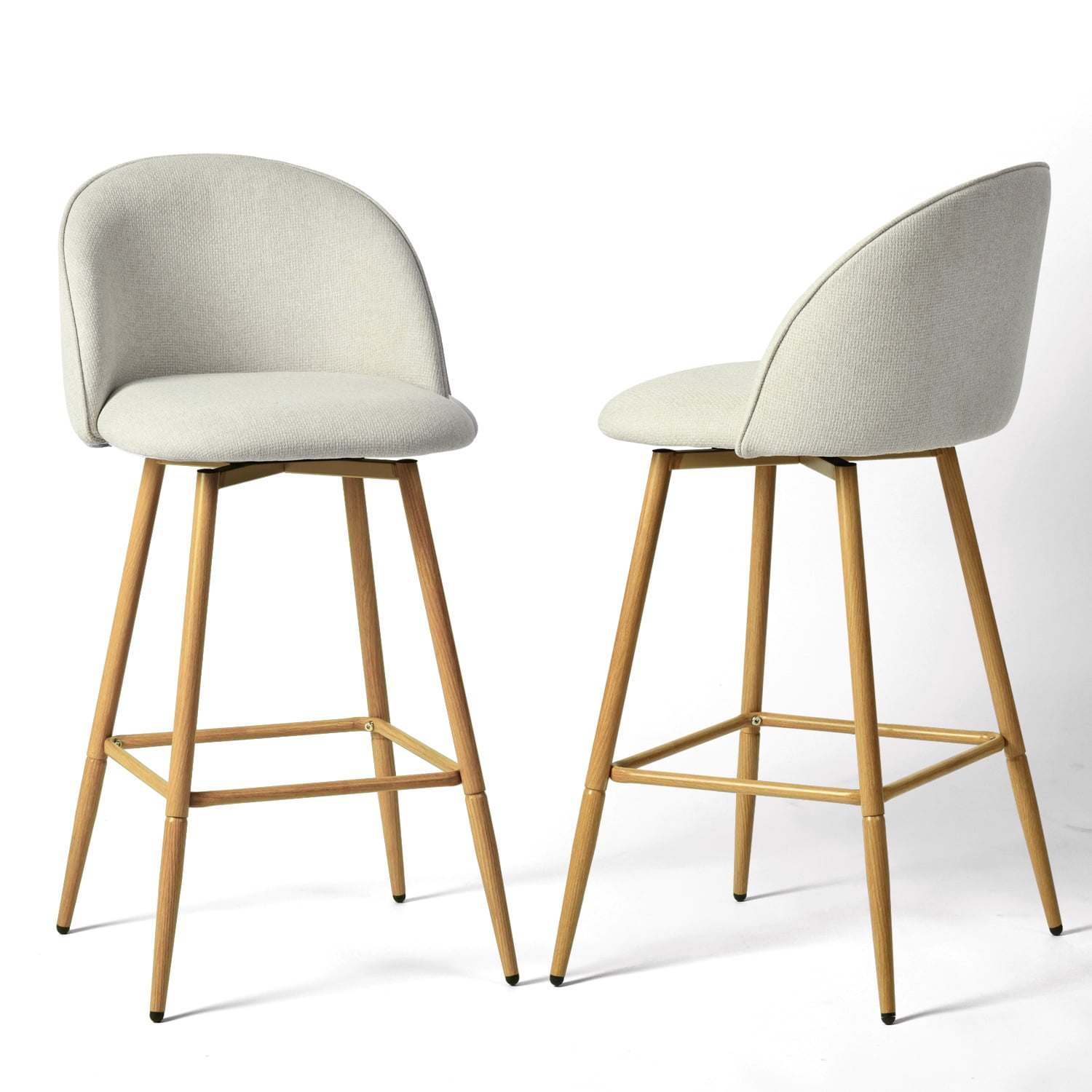 Homy Casa ensemble de 2 tabourets de comptoir pivotants, rembourrés pour îlot de cuisine et bar, beige