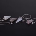 thumbnail image 2 of Angelstones Natural Gray Agate Gemstone Rock Crystal Hexagonal Pointed Reiki Chakra Pendant Pendulum, 2 of 2