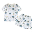 thumbnail image 1 of GDREDA Boys's Fall Pajamas Striped Short Sleeve Sets Modal Pjs (Sky Blue,3-4 Years), 1 of 7